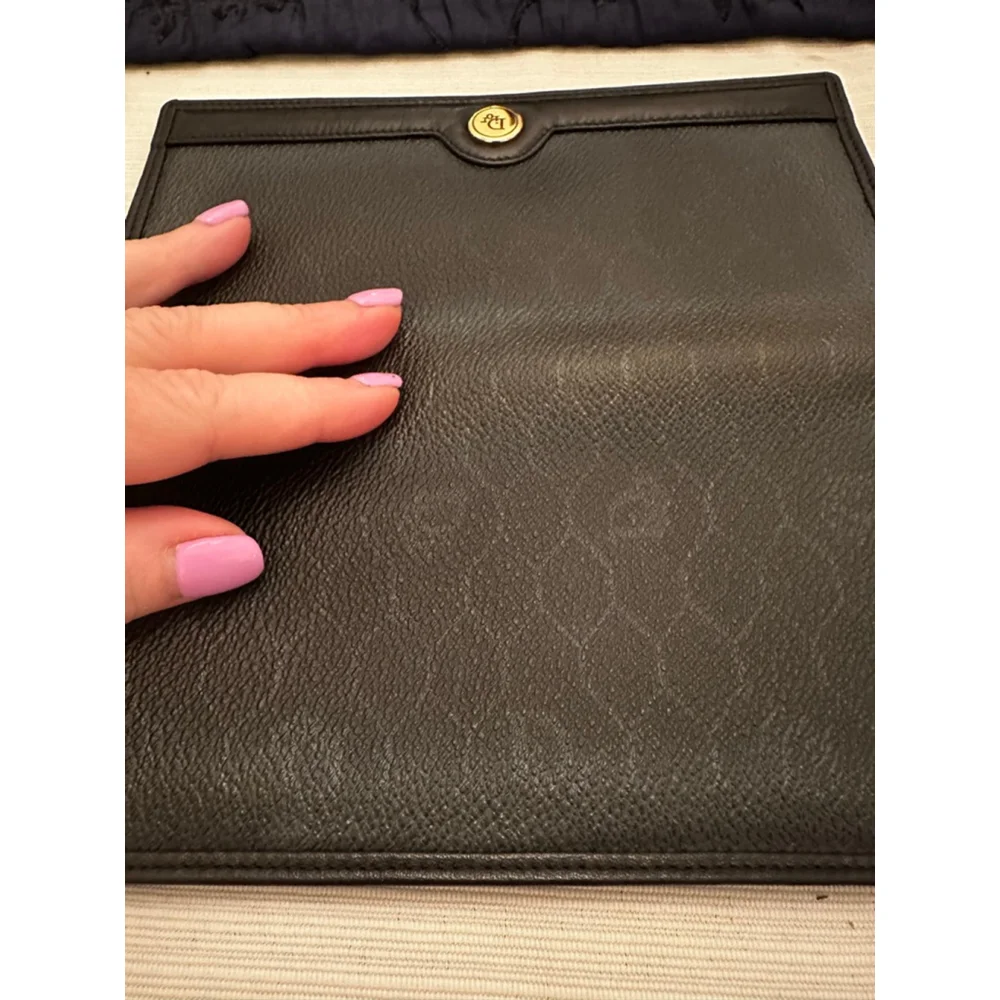 Dior Black Leather Honeycomb Long Wallet